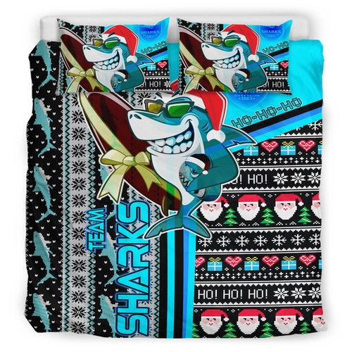 Cronulla Christmas Bedding Set - Custom Cronulla Surfrider Christmas With Snowflakes Ho Ho Ho Duvet Cover Cronulla Christmas Bedding Set - Custom Cronulla Surfrider Christmas With Snowflakes Ho Ho Ho Duvet Cover