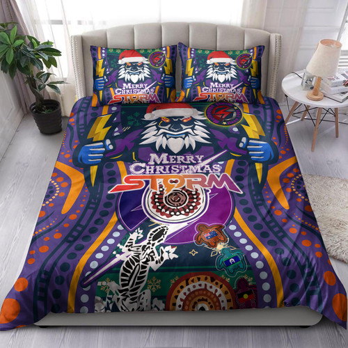 Melbourne Christmas Bedding Set - Custom Merry Christmas Indigenous Melbourne Duvet Cover