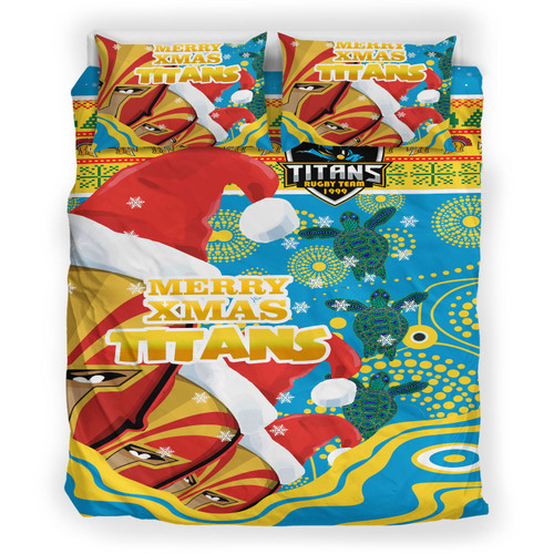 Gold Coast Christmas Bedding Set - Custom Merry Gold Coast Christmas Indigenous Duvet Cover Gold Coast Christmas Bedding Set - Custom Merry Gold Coast Christmas Indigenous Duvet Cover