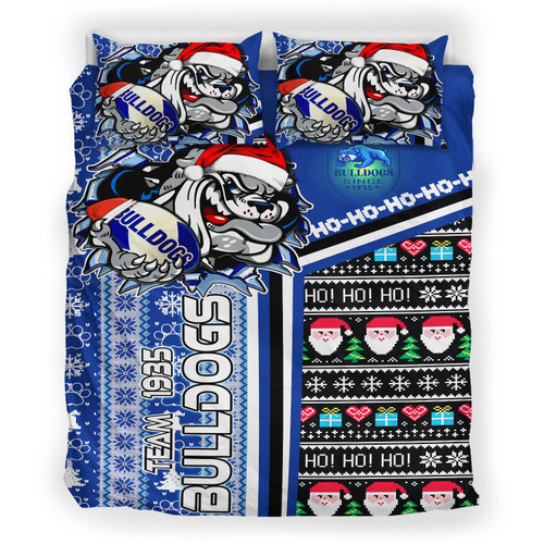 Canterbury-Bankstown Christmas Bedding Set - Custom Scratch Canterbury-Bankstown Christmas With Snowflakes Ho Ho Ho Bedding Set Canterbury-Bankstown Christmas Bedding Set - Custom Scratch Canterbury-Bankstown Christmas With Snowflakes Ho Ho Ho Bedding Set