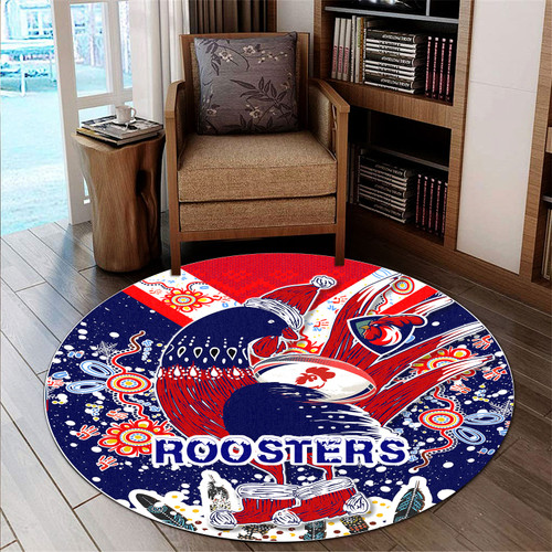 Sydney Christmas Round Rug - Custom Merry Christmas Sydney Indigenous Round Rug Sydney Christmas Round Rug - Custom Merry Christmas Sydney Indigenous Round Rug