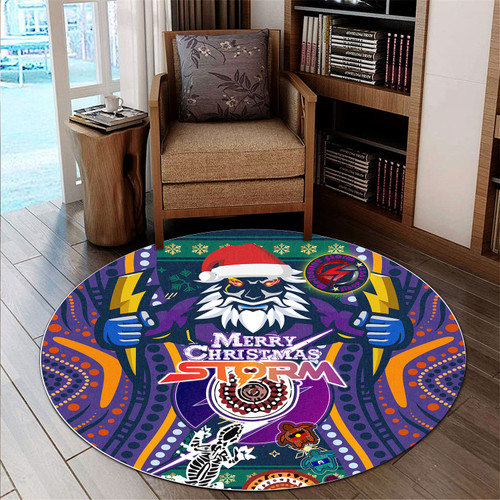 Melbourne Christmas Round Rug - Custom Merry Christmas Indigenous Melbourne Round Rug Melbourne Christmas Round Rug - Custom Merry Christmas Indigenous Melbourne Round Rug