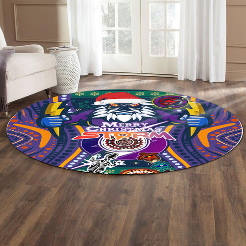 Melbourne Christmas Round Rug - Custom Merry Christmas Indigenous Melbourne Round Rug Melbourne Christmas Round Rug - Custom Merry Christmas Indigenous Melbourne Round Rug