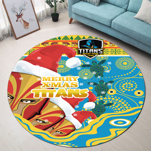 Gold Coast Christmas Round Rug - Custom Merry Gold Coast Christmas Indigenous Round Rug Gold Coast Christmas Round Rug - Custom Merry Gold Coast Christmas Indigenous Round Rug