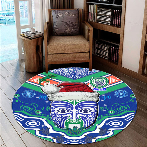 New Zealand Christmas Round Rug - Custom Merry New Zealand Christmas Indigenous Round Rug New Zealand Christmas Round Rug - Custom Merry New Zealand Christmas Indigenous Round Rug