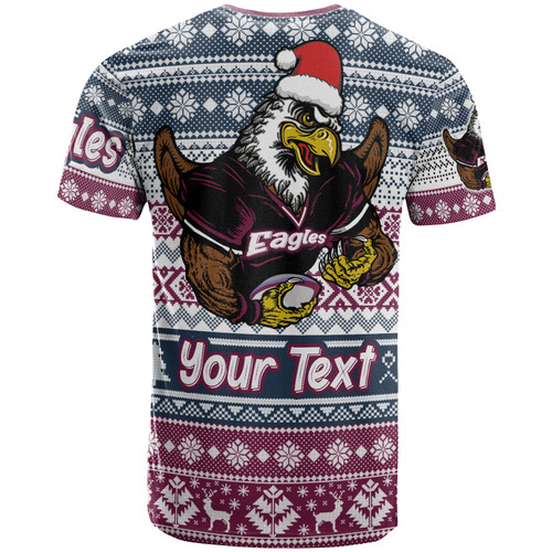 Australia Sea Eagles T-shirt - Custom Eagles Mascot Knitted Christmas Patterns T-shirt