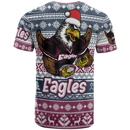 Australia Sea Eagles T-shirt - Custom Eagles Mascot Knitted Christmas Patterns T-shirt