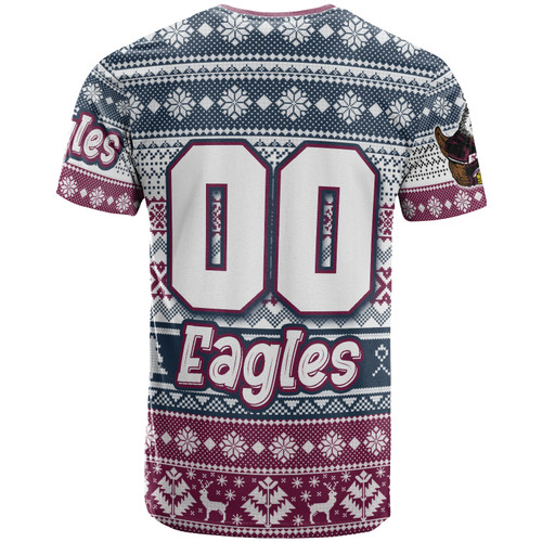Australia Sea Eagles T-shirt - Custom Eagles Mascot Knitted Christmas Patterns T-shirt
