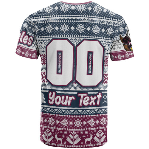 Australia Sea Eagles T-shirt - Custom Eagles Mascot Knitted Christmas Patterns T-shirt