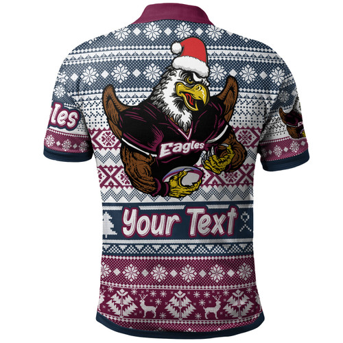 Australia Sea Eagles Polo Shirt - Custom Eagles Mascot Knitted Christmas Patterns Polo Shirt Australia Sea Eagles Polo Shirt - Custom Eagles Mascot Knitted Christmas Patterns Polo Shirt