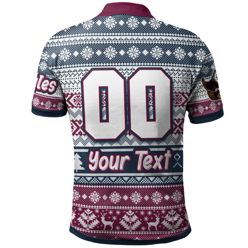 Australia Sea Eagles Polo Shirt - Custom Eagles Mascot Knitted Christmas Patterns Polo Shirt Australia Sea Eagles Polo Shirt - Custom Eagles Mascot Knitted Christmas Patterns Polo Shirt