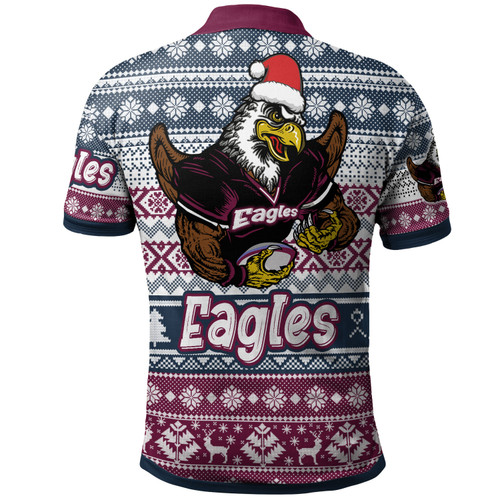 Australia Sea Eagles Polo Shirt - Custom Eagles Mascot Knitted Christmas Patterns Polo Shirt Australia Sea Eagles Polo Shirt - Custom Eagles Mascot Knitted Christmas Patterns Polo Shirt