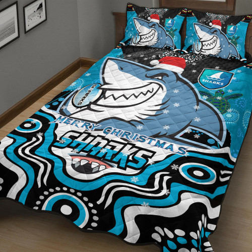 Cronulla Christmas Quilt Bed Set - Custom Christmas Super Cronulla Indigenous Cronulla Christmas Quilt Bed Set - Custom Christmas Super Cronulla Indigenous