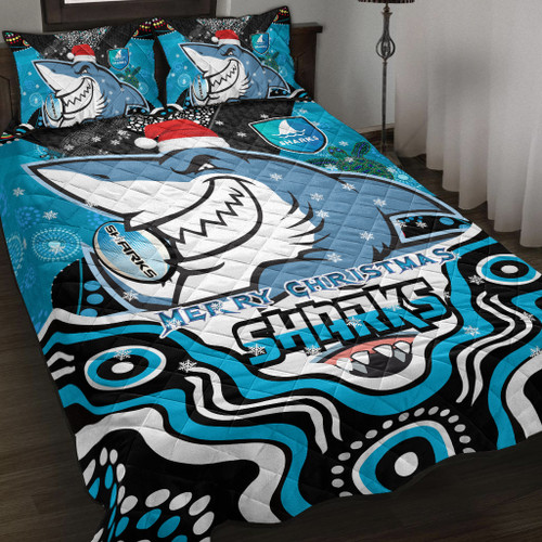 Cronulla Christmas Quilt Bed Set - Custom Christmas Super Cronulla Indigenous