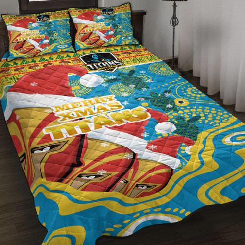 Gold Coast Christmas Quilt Bed Set - Custom Merry Gold Coast Christmas Indigenous