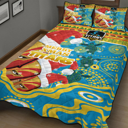 Gold Coast Christmas Quilt Bed Set - Custom Merry Gold Coast Christmas Indigenous Gold Coast Christmas Quilt Bed Set - Custom Merry Gold Coast Christmas Indigenous