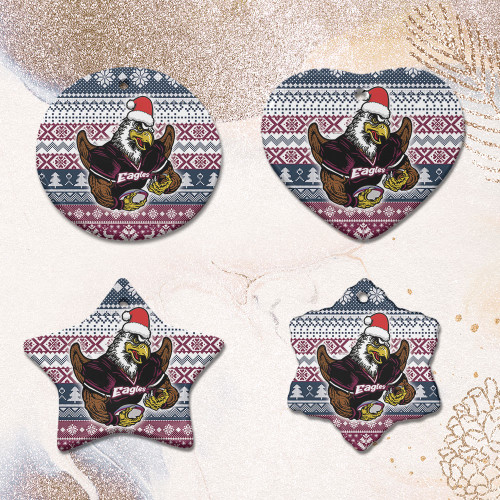 Manly Warringah Sea Eagles Ornaments - Eagles Mascot Knitted Christmas Patterns Ornaments