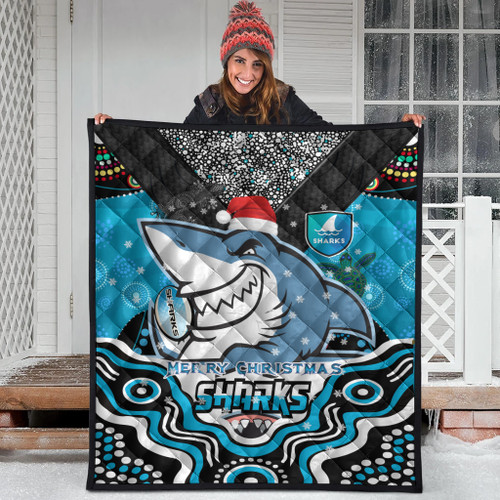 Cronulla Christmas Quilt - Custom Christmas Super Cronulla Indigenous Christmas Quilt Cronulla Christmas Quilt - Custom Christmas Super Cronulla Indigenous Christmas Quilt