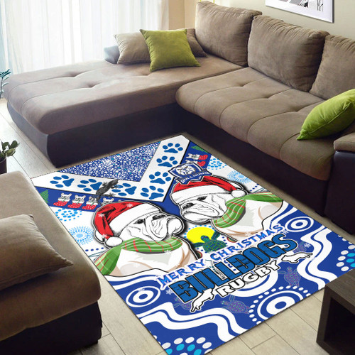 Canterbury-Bankstown Christmas Area Rug - Custom Merry Canterbury-Bankstown Christmas Indigenous Rug