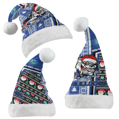 Canterbury-Bankstown Bulldogs Christmas Hat - Custom Scratch Canterbury-Bankstown Christmas With Snowflakes Ho Ho Ho Canterbury-Bankstown Bulldogs Christmas Hat - Custom Scratch Canterbury-Bankstown Christmas With Snowflakes Ho Ho Ho