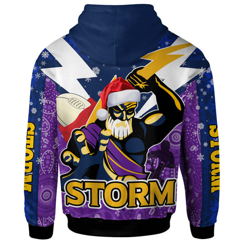 Melbourne Storm Christmas Custom Hoodie - Melbourne Storm Thunder Man With Aboriginal Inspired Dot Painting Christmas Hoodie Melbourne Storm Christmas Custom Hoodie - Melbourne Storm Thunder Man With Aboriginal Inspired Dot Painting Christmas Hoodie