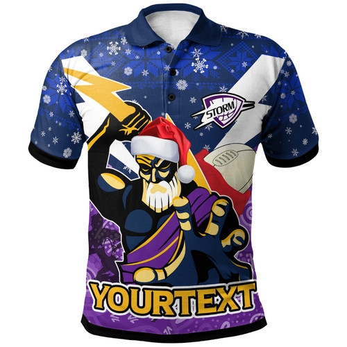 Melbourne Storm Christmas Custom Polo Shirt - Melbourne Storm Thunder Man With Aboriginal Inspired Dot Painting Christmas Polo Shirt Melbourne Storm Christmas Custom Polo Shirt - Melbourne Storm Thunder Man With Aboriginal Inspired Dot Painting Christmas Polo Shirt