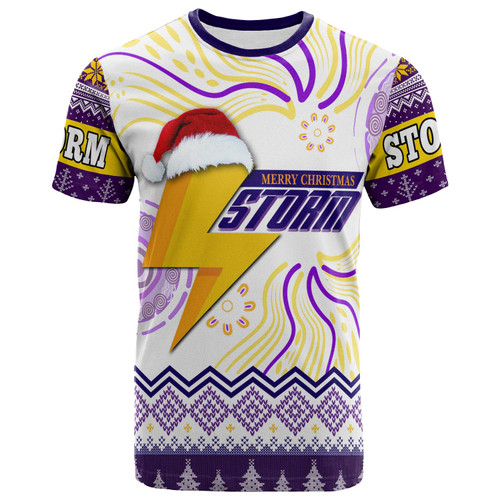 Melbourne Storm Christmas T-shirt - Custom Melbourne Storm Christmas And Aboriginal Patterns T-shirt Melbourne Storm Christmas T-shirt - Custom Melbourne Storm Christmas And Aboriginal Patterns T-shirt