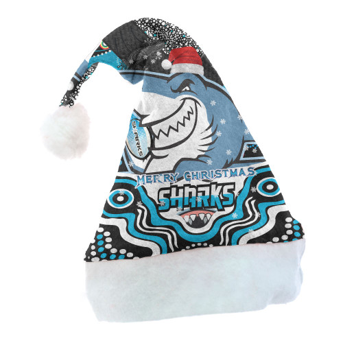 Cronulla Christmas Hat - Merry Christmas Super Cronulla Indigenous Hat