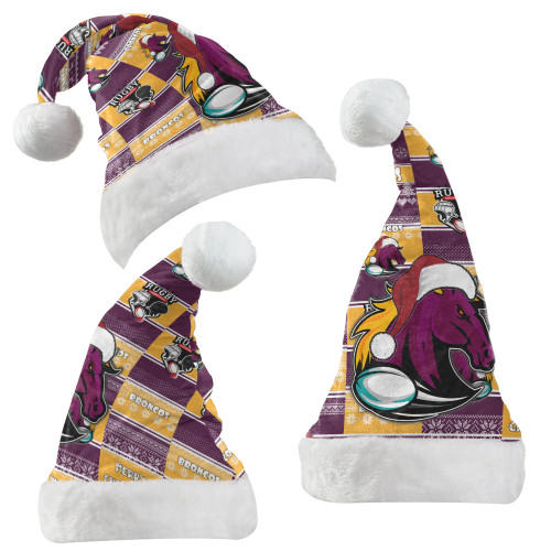 Brisbane Broncos Christmas Hat - Broncos Merry Christmas Random Square Pattern Hat Brisbane Broncos Christmas Hat - Broncos Merry Christmas Random Square Pattern Hat