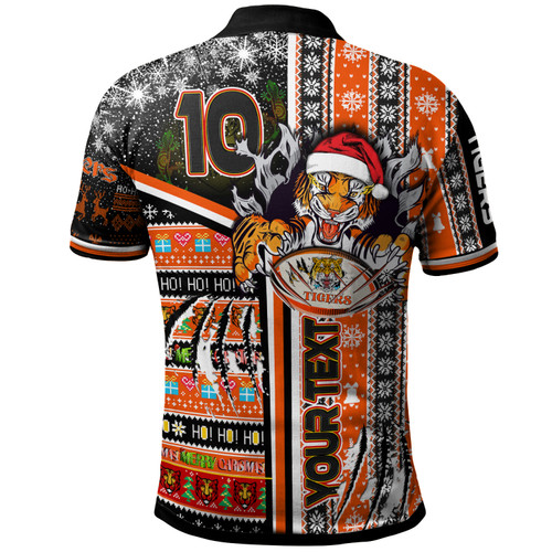 Wests Tigers Christmas Polo Shirt - Custom Scratch Super South West Sydney Ho Ho Ho Polo Shirt Wests Tigers Christmas Polo Shirt - Custom Scratch Super South West Sydney Ho Ho Ho Polo Shirt