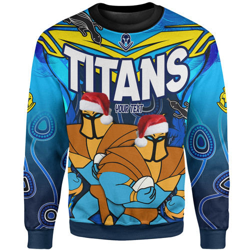 Titans Rugby Christmas Sweatshirt - Titans Aboriginal Inspired Summer Vibes Christmas Sweatshirt Titans Rugby Christmas Sweatshirt - Titans Aboriginal Inspired Summer Vibes Christmas Sweatshirt
