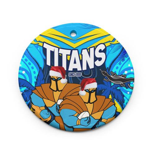 Gold Coast Titans Christmas Ornaments - Gold Coast Titans Aboriginal Inspired Summer Vibes Christmas Ornaments Gold Coast Titans Christmas Ornaments - Gold Coast Titans Aboriginal Inspired Summer Vibes Christmas Ornaments