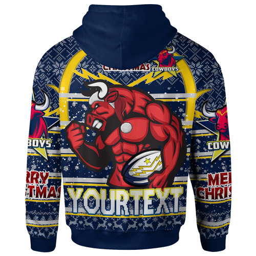 North Queensland Cowboys Christmas Hoodie - Custom Cowboys Merry Christmas With Snowflake Pattern Hoodie North Queensland Cowboys Christmas Hoodie - Custom Cowboys Merry Christmas With Snowflake Pattern Hoodie
