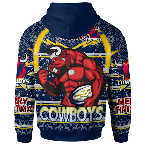 North Queensland Cowboys Christmas Hoodie - Custom Cowboys Merry Christmas With Snowflake Pattern Hoodie North Queensland Cowboys Christmas Hoodie - Custom Cowboys Merry Christmas With Snowflake Pattern Hoodie