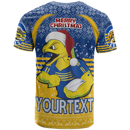 Parramatta Eels Christmas T-Shirt - Custom Parramatta Eels Merry Christmas With Snowflake Pattern T-Shirt Parramatta Eels Christmas T-Shirt - Custom Parramatta Eels Merry Christmas With Snowflake Pattern T-Shirt