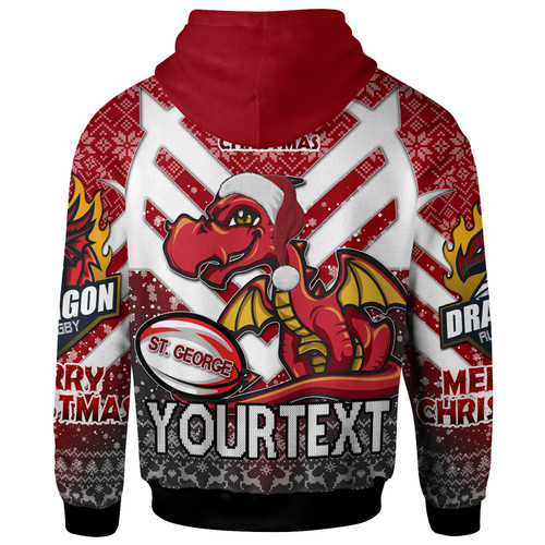 St. George Illawarra Dragons Christmas Hoodie - Custom Dragon Merry Christmas With Snowflake Pattern Hoodie St. George Illawarra Dragons Christmas Hoodie - Custom Dragon Merry Christmas With Snowflake Pattern Hoodie
