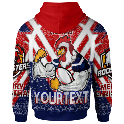 Sydney Roosters Christmas Hoodie - Custom Sydney Roosters Merry Christmas With Snowflake Pattern Hoodie Sydney Roosters Christmas Hoodie - Custom Sydney Roosters Merry Christmas With Snowflake Pattern Hoodie