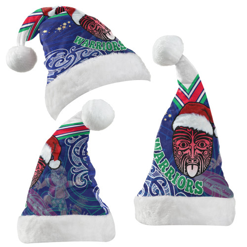 Warriors Rugby Christmas Hat - Warriors Maori Culture Christmas Vibes with Santa Surfing Hat Warriors Rugby Christmas Hat - Warriors Maori Culture Christmas Vibes with Santa Surfing Hat