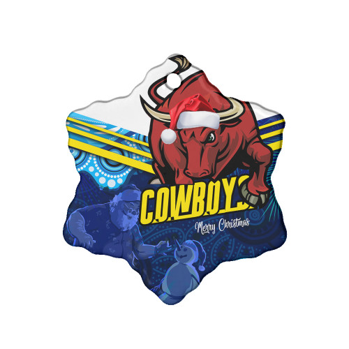 North Queensland Cowboys Christmas Ornaments - Cowboys Merry Christmas Summer Vibes Aboriginal Inspired Ornaments North Queensland Cowboys Christmas Ornaments - Cowboys Merry Christmas Summer Vibes Aboriginal Inspired Ornaments