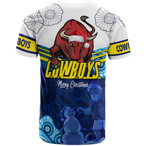North Queensland Cowboys Christmas T-shirt - Custom Cowboys Merry Christmas Summer Vibes Aboriginal Inspired T-shirt North Queensland Cowboys Christmas T-shirt - Custom Cowboys Merry Christmas Summer Vibes Aboriginal Inspired T-shirt