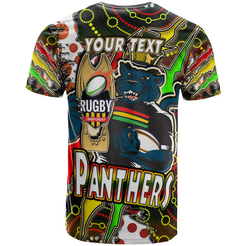 Penrith Panthers T- Shirt - Custom Penrith Panthers Grand Final Aboriginal Art Personalised Player And Number T- Shirt
