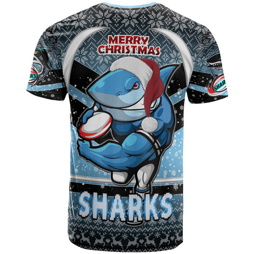 Cronulla-Sutherland Sharks Christmas T-shirt - Custom Cronulla-Sutherland Sharks Merry Christmas With Snowflake Pattern T-shirt Cronulla-Sutherland Sharks Christmas T-shirt - Custom Cronulla-Sutherland Sharks Merry Christmas With Snowflake Pattern T-shirt