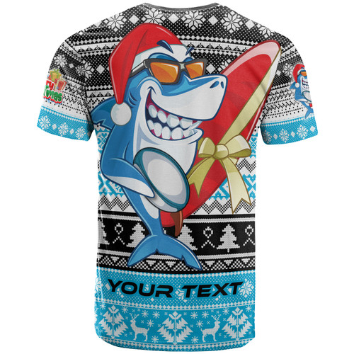 Cronulla-Sutherland Sharks T-shirt - Custom Cronulla-Sutherland Sharks Mascot Knitted Christmas Patterns T-shirt Cronulla-Sutherland Sharks T-shirt - Custom Cronulla-Sutherland Sharks Mascot Knitted Christmas Patterns T-shirt