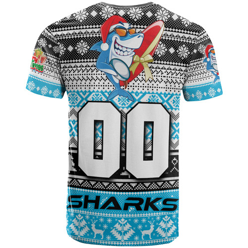 Cronulla-Sutherland Sharks T-shirt - Custom Cronulla-Sutherland Sharks Mascot Knitted Christmas Patterns T-shirt Cronulla-Sutherland Sharks T-shirt - Custom Cronulla-Sutherland Sharks Mascot Knitted Christmas Patterns T-shirt