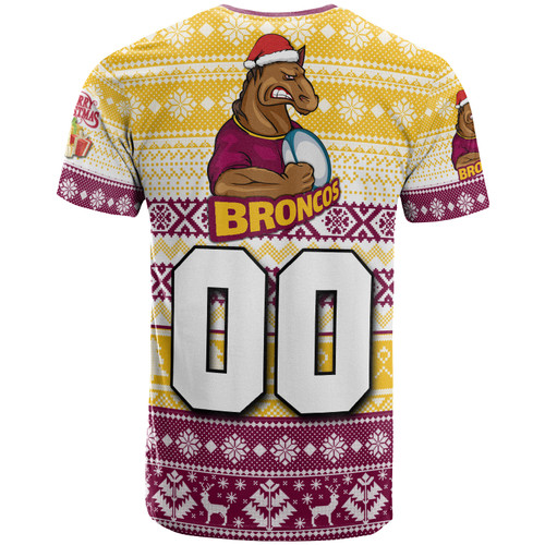 Brisbane Broncos T-shirt - Custom Brisbane Broncos Mascot Knitted Christmas Patterns T-shirt Brisbane Broncos T-shirt - Custom Brisbane Broncos Mascot Knitted Christmas Patterns T-shirt