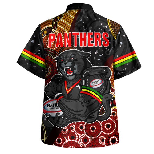 Penrith Panthers Hawaiian Shirt - Merry Christmas Hat Aboriginal Style Penrith Panthers Hawaiian Shirt - Merry Christmas Hat Aboriginal Style