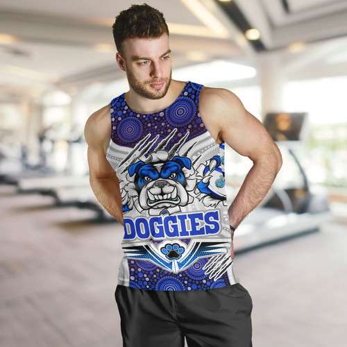 Australia City of Canterbury Bankstown Custom Men Tank Top - Indigenous Super Doggies Scratch Style Australia City of Canterbury Bankstown Custom Men Tank Top - Indigenous Super Doggies Scratch Style