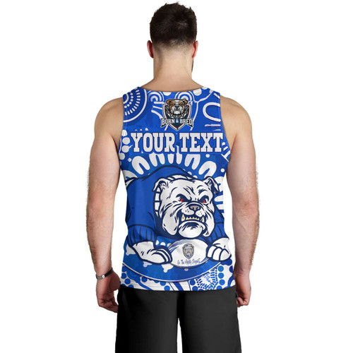 Australia City of Canterbury Bankstown Custom Men Tank - Indigenous Doggies Blue and Whites Aboriginal Inspired Tank Top