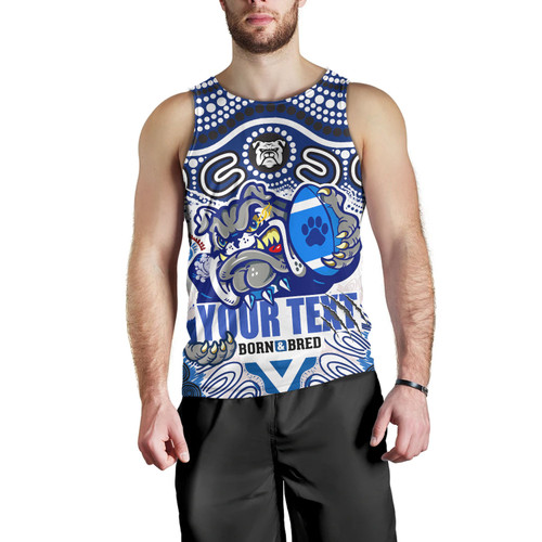 Australia City of Canterbury Bankstown Custom Men Tank - Indigenous Doggies "Born & Bred" Tank Top Australia City of Canterbury Bankstown Custom Men Tank - Indigenous Doggies "Born & Bred" Tank Top