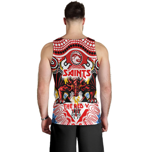 Australia Illawarra and St George Indigenous Custom Men Tank Top - The RED V With Indigenous Culture Tank Top Australia Illawarra and St George Indigenous Custom Men Tank Top - The RED V With Indigenous Culture Tank Top